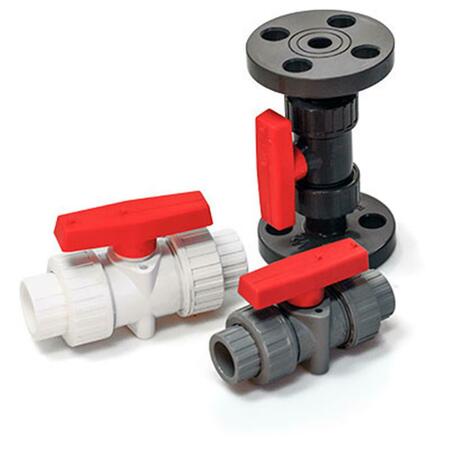 AMERICAN VALVE P200F 2 1-2 2.5 in. PVC Ball Valve with Flanged Ends Schedule 80 P200F 2 1/2&quot;